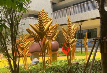 城市水稻雕塑廠 風景區(qū)彩繪雕塑 抽象擺件