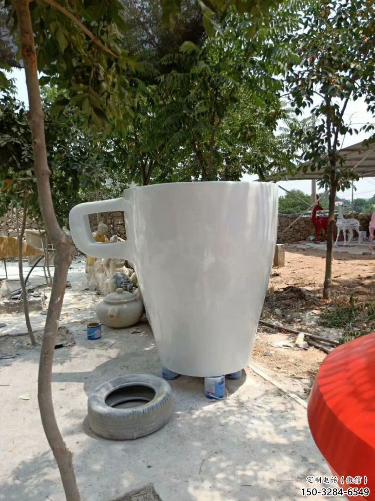 城市杯子雕塑 風景區彩繪雕塑 抽象擺件