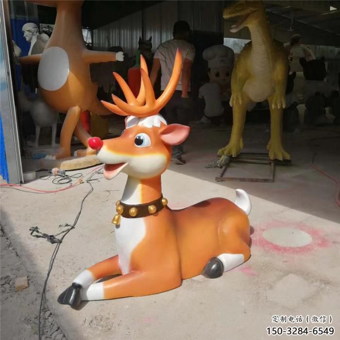 預(yù)定商場(chǎng)小鹿雕塑 仿真雕塑 店門口小品