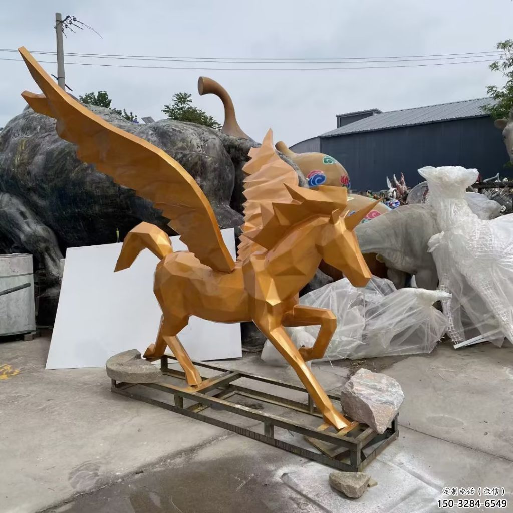 玻璃鋼園林飛馬雕塑 城市廣場雕塑 步行街擺件