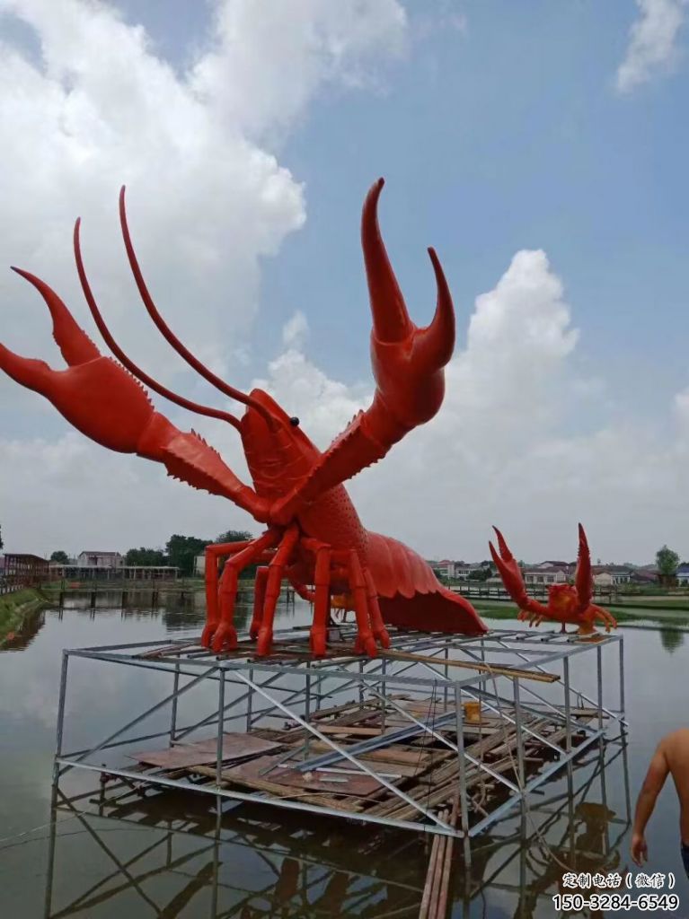 仿真玻璃鋼龍蝦雕塑 酒店公園雕塑 風景區(qū)擺件
