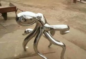 不銹鋼章魚雕塑廠家，鏡面動(dòng)物，海洋生物小品 (1)