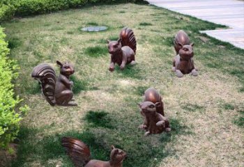 銅松鼠雕塑廠家，動物景觀擺件，仿古元素設(shè)計(jì) (2)
