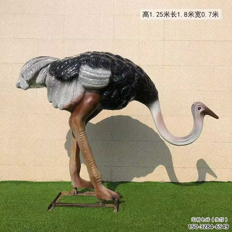 抽象鴕鳥(niǎo)雕塑 店門(mén)口彩繪雕塑 步行街?jǐn)[件