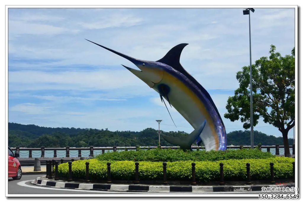 仿真劍魚雕塑生產(chǎn)廠家，海洋生物雕塑，公園廣場大型雕塑