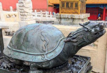 銅海龜雕塑生產制作，神獸動物，仿古公園廣場擺件