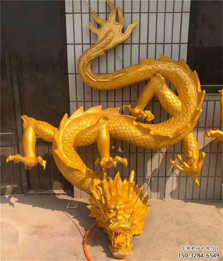 仿真龍頭雕塑，鑄銅動物雕塑，房地產售樓處擺件