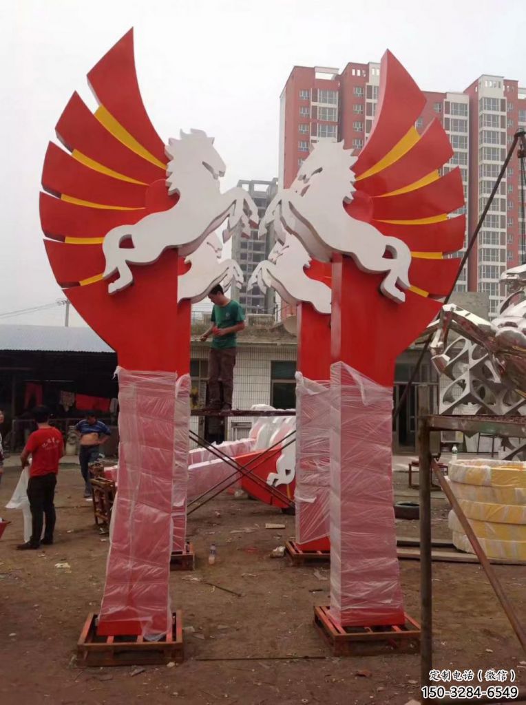 承接奔馬雕塑，城市建筑，公園廣場動物雕塑