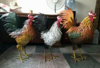 室內(nèi)小雞雕塑，景觀題材，鍍銅工藝