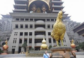 庭院小雞雕塑，動物小品，網格工藝