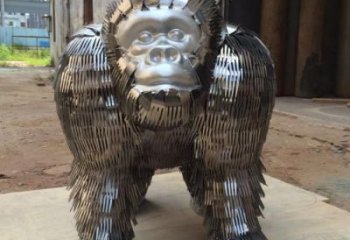 庭院猩猩雕塑，動(dòng)物主題，拉絲工藝