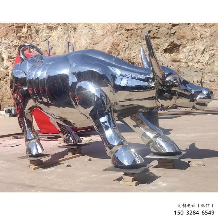 廣場(chǎng)黃牛雕塑，動(dòng)物擺件，仿古工藝