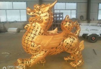 售樓部貔貅雕塑，噴砂發光雕塑，彩繪題材