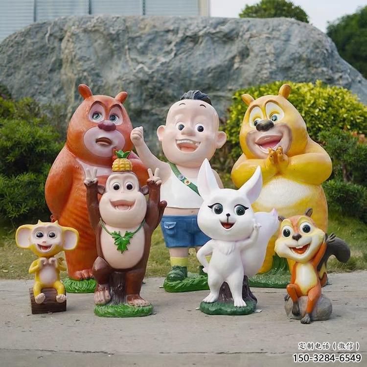 城市維尼熊雕塑，網(wǎng)格體育雕塑，古銅效果