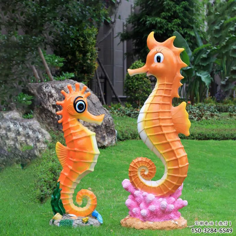 校園河馬雕塑，拉絲海洋雕塑，卡通主題
