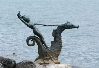 公園河馬雕塑，噴砂發(fā)光雕塑，鑄銅工藝