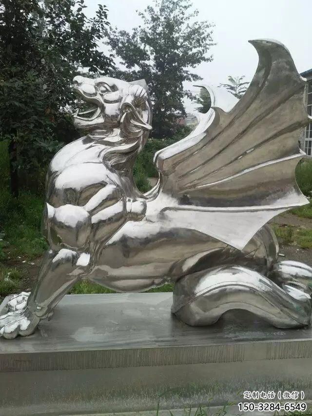 園林麒麟雕塑，噴漆運動雕塑，拋光形式