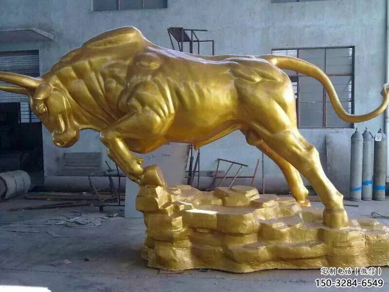 彩繪華爾街牛雕塑 仿真雕塑 步行街?jǐn)[件