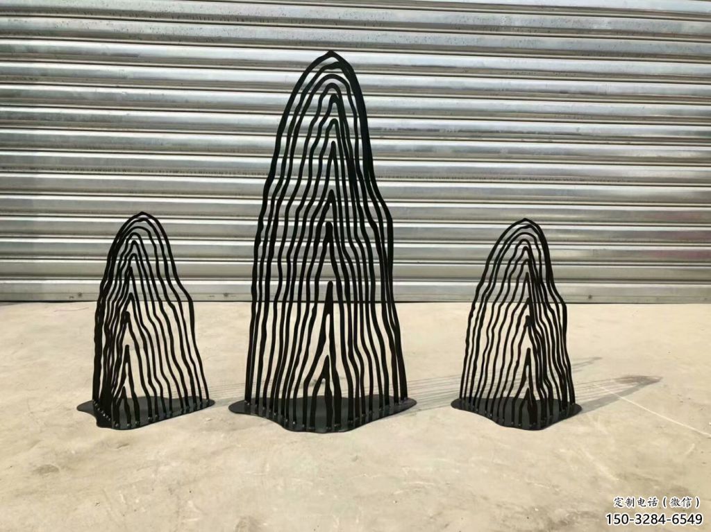 景區(qū)假山雕塑，鍍金歐式雕塑，鐵藝材質