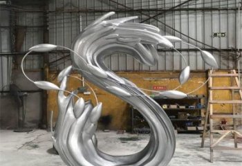 公園海浪雕塑，噴砂發(fā)光雕塑，鍛造工藝