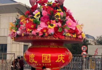 戶外花籃雕塑，仿真歐式雕塑，仿真工藝