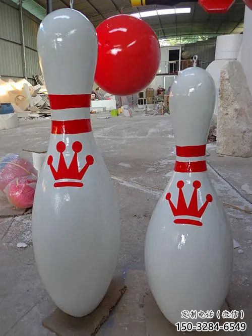 室內(nèi)保齡球雕塑，拉絲景觀雕塑，抽象效果