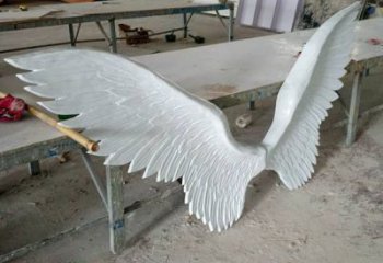 公園翅膀雕塑，噴砂發光雕塑，鍛造工藝
