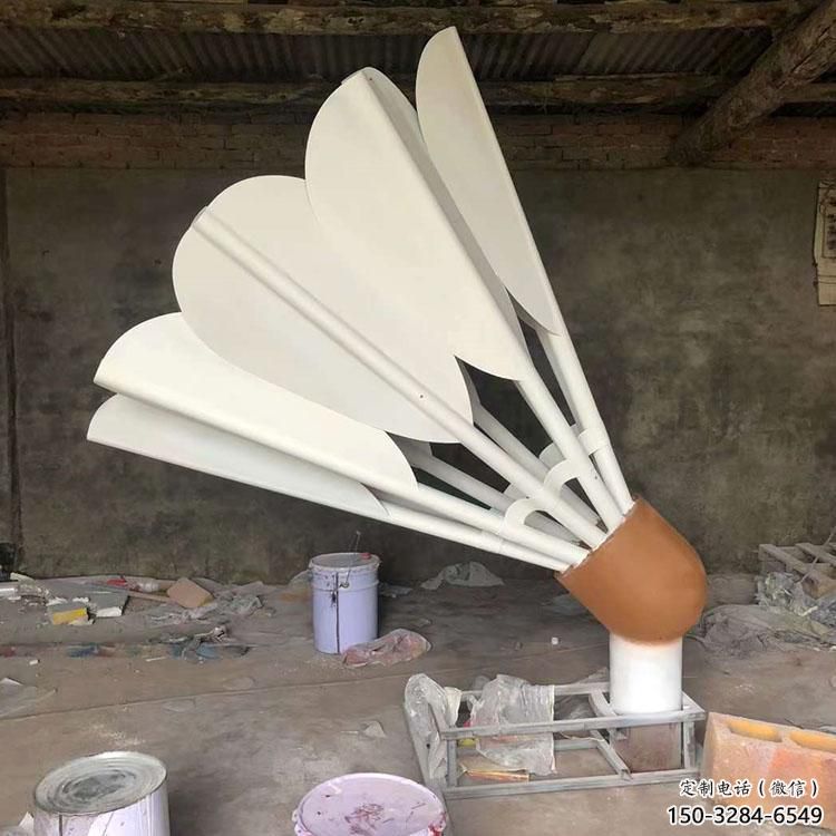 彩繪羽毛球雕塑 懸空餐飲店擺件 街頭雕塑