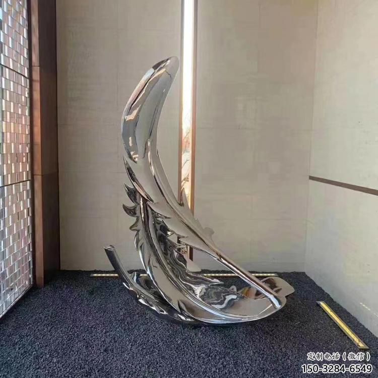 抽象羽毛雕塑 啞光景觀小品 室內雕塑