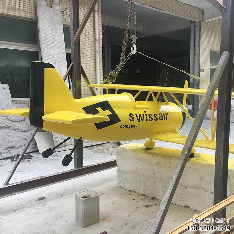 公園飛機(jī)雕塑 創(chuàng)意企業(yè)擺件 美陳雕塑