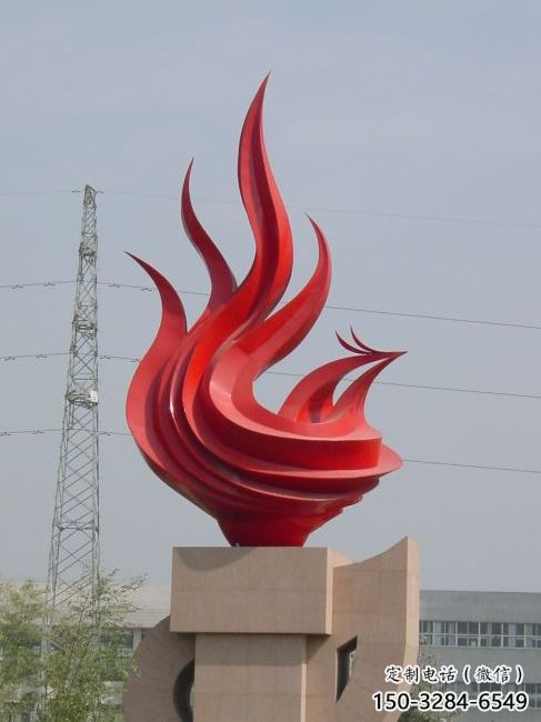 街道火炬雕塑 現(xiàn)代景觀擺件 彩繪雕塑