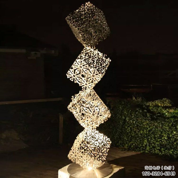 抽象魔方雕塑 啞光景觀小品 室內雕塑