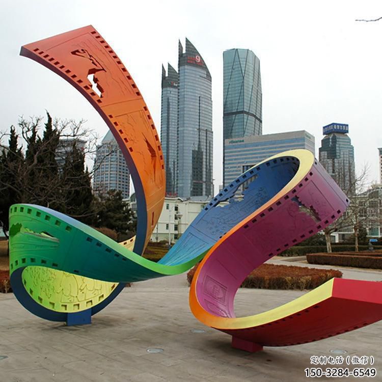 農村飄帶雕塑 抽象藝術擺件 烤漆雕塑