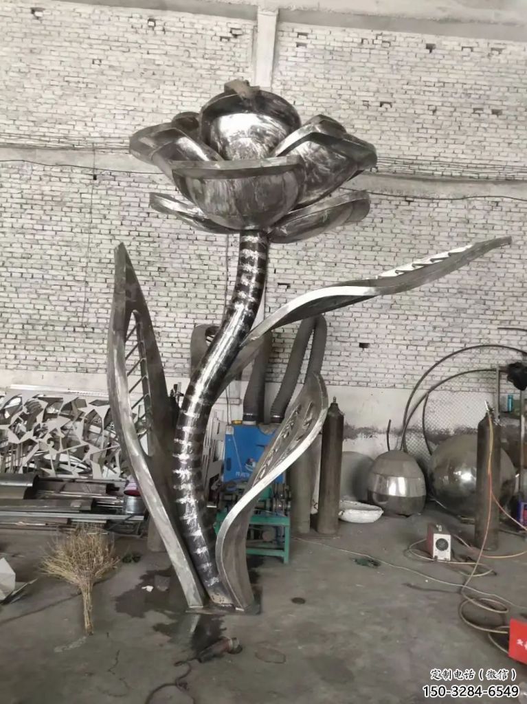 住宅小區玫瑰雕塑 啞光景觀擺件 公園雕塑