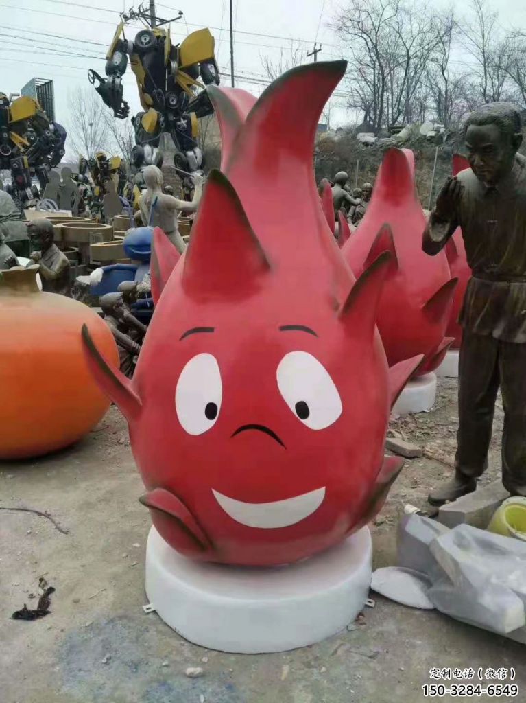 大型火龍果雕塑 商業街廣場雕塑 古銅色擺件