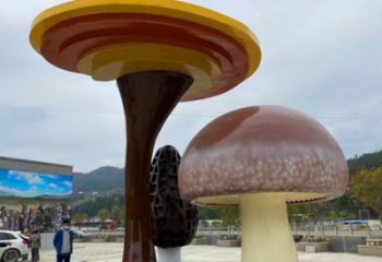 公園靈芝雕塑 戶外果蔬雕塑 抽象植物雕塑