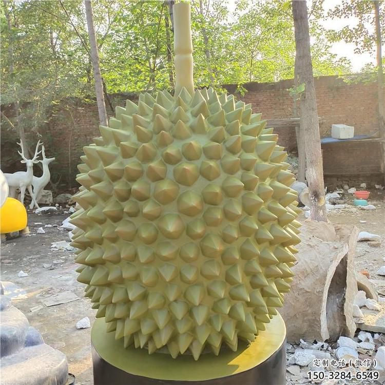 街頭榴蓮雕塑 大型別墅區果蔬雕塑 鋼管水果雕塑