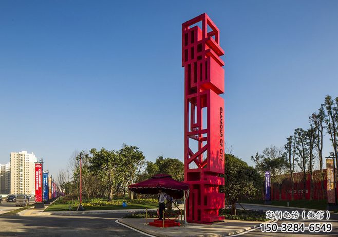 住宅小區(qū)精神堡壘雕塑 啞光標(biāo)識雕塑 公園文化雕塑