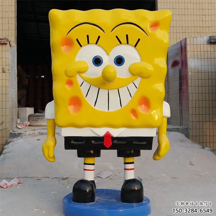 海綿寶寶雕塑 烤漆大型卡通雕塑 仿真動漫雕塑