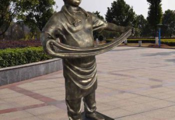拉絲廚師雕塑 鏤空創意卡通雕塑 別墅區動漫雕塑