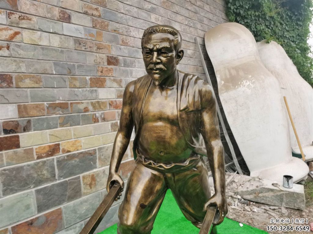 大型獨輪車雕塑 步行街民俗雕塑 小販擺件