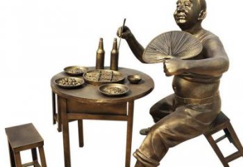 街道老人雕塑 現代景觀擺件 彩繪古代雕塑