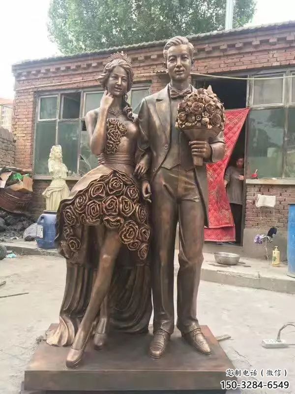 農(nóng)村愛情雕塑 抽象藝術(shù)戀人雕塑 烤漆親吻雕塑