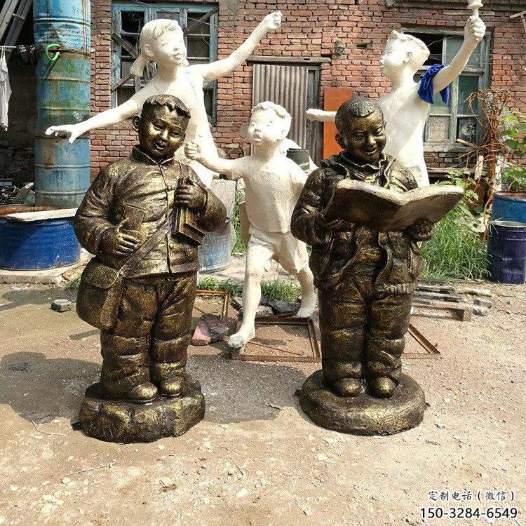 門口讀書雕塑 售樓處學(xué)校雕塑 仿真小品