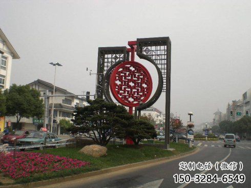 景區中國結雕塑廠家，烤漆工藝制作，民俗文化標識