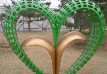 雙心雕塑廠家，創意設計，城市園林小品