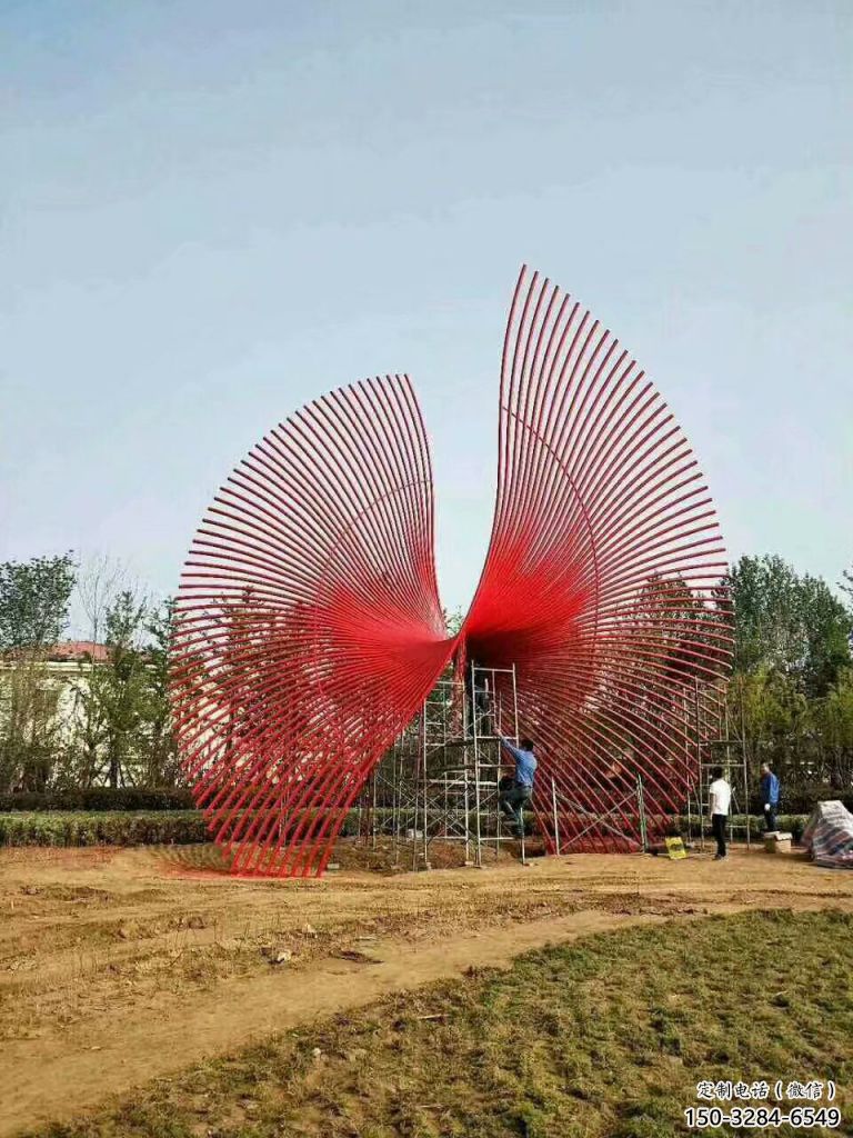步行街鳳尾雕塑 游樂場(chǎng)展翅造型 鑄造雕塑