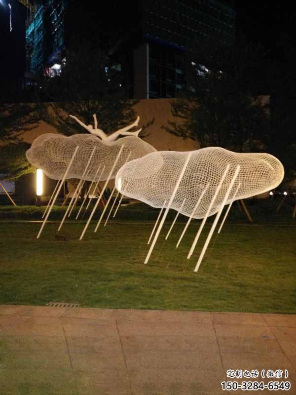 大型商場云彩雕塑 仿真云團雕塑 鏡面祥云雕塑