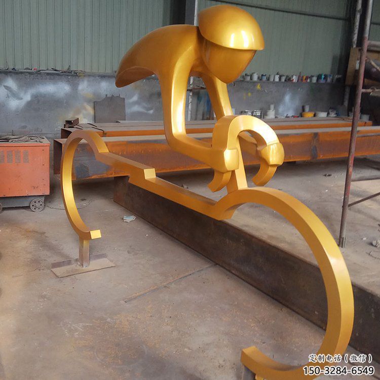 自行車雕塑廠 烤漆大型體育雕塑 歐式運動員雕塑