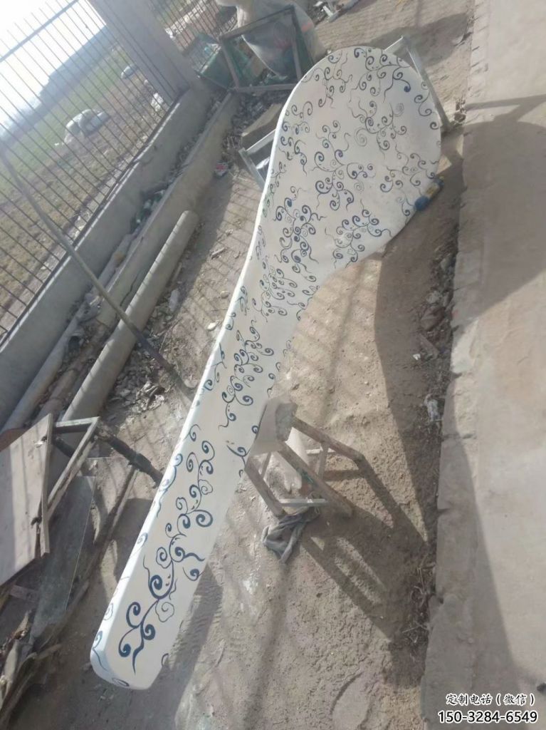 大門口湯匙雕塑 發光公園雕塑 仿真勺子雕塑